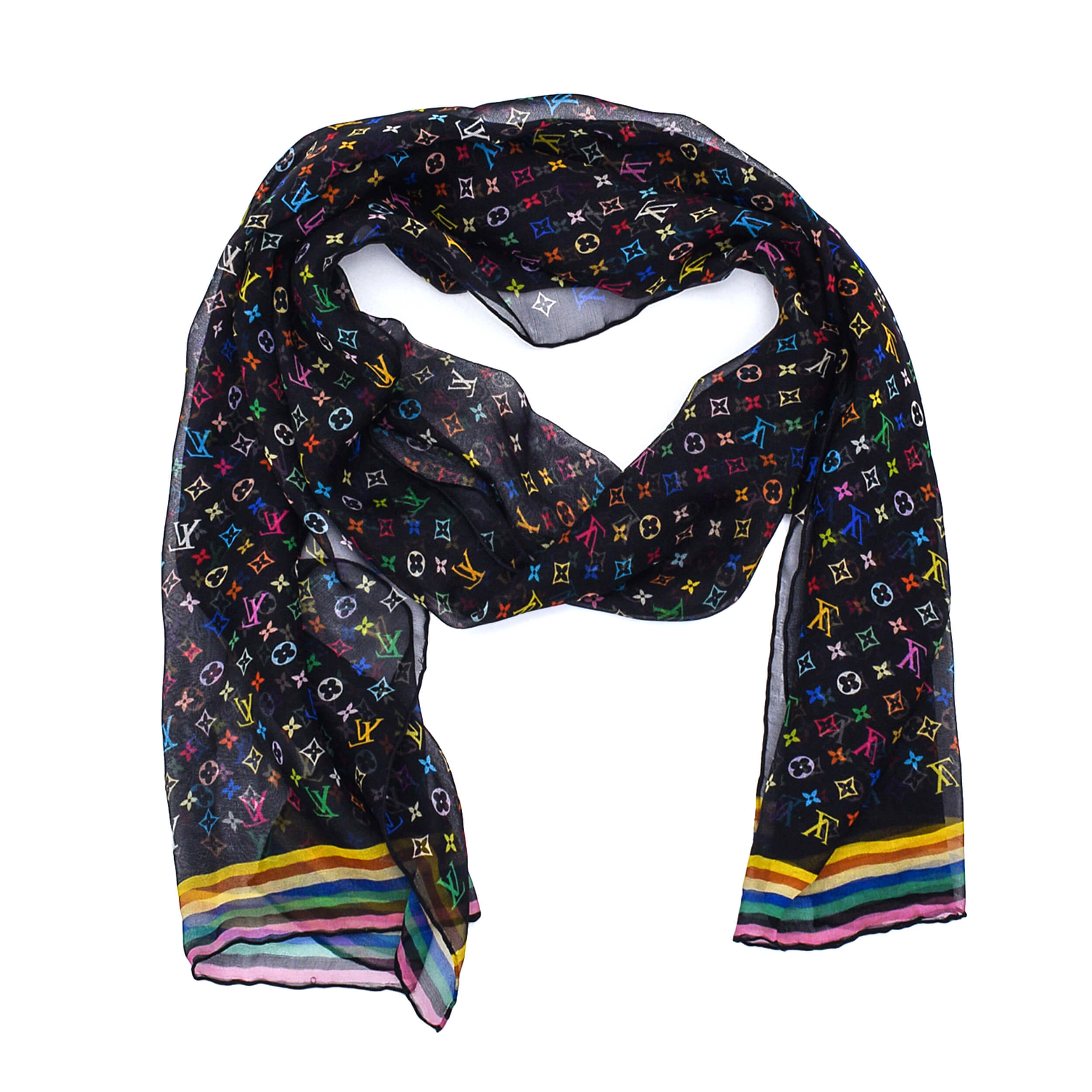 Louis Vuitton -Multicolor Monogram Silk Scarf